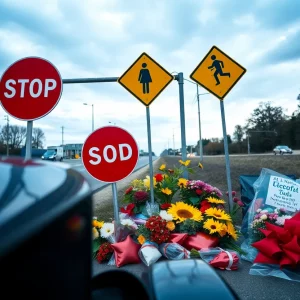 Road safety awareness illustration with seatbelt reminders.