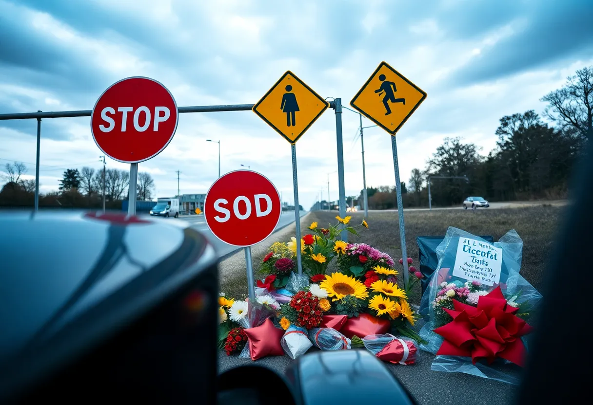 Road safety awareness illustration with seatbelt reminders.