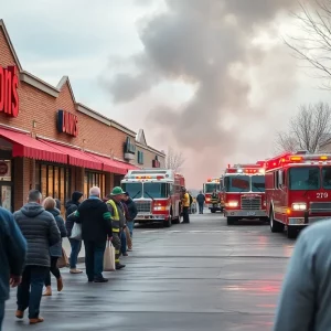 Emergency response to fire at Huntsville shopping center