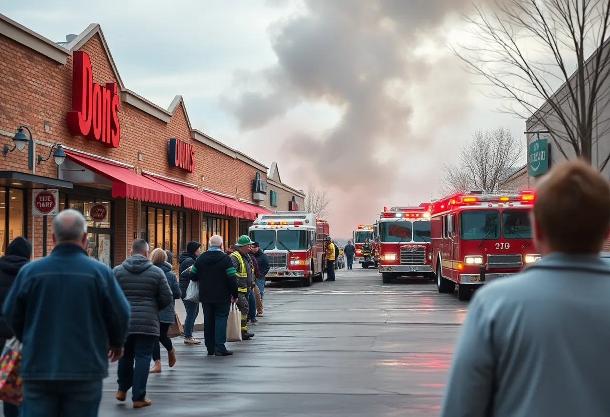 Emergency response to fire at Huntsville shopping center