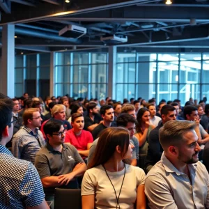 Entrepreneurs pitching their startups at the Huntsville SPARK Program event