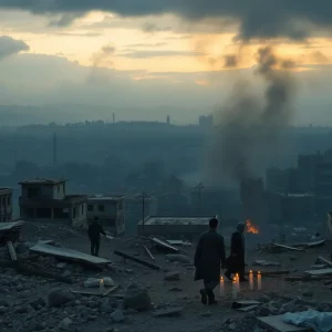 Destruction in a war zone illustrating the humanitarian crisis in Ukraine