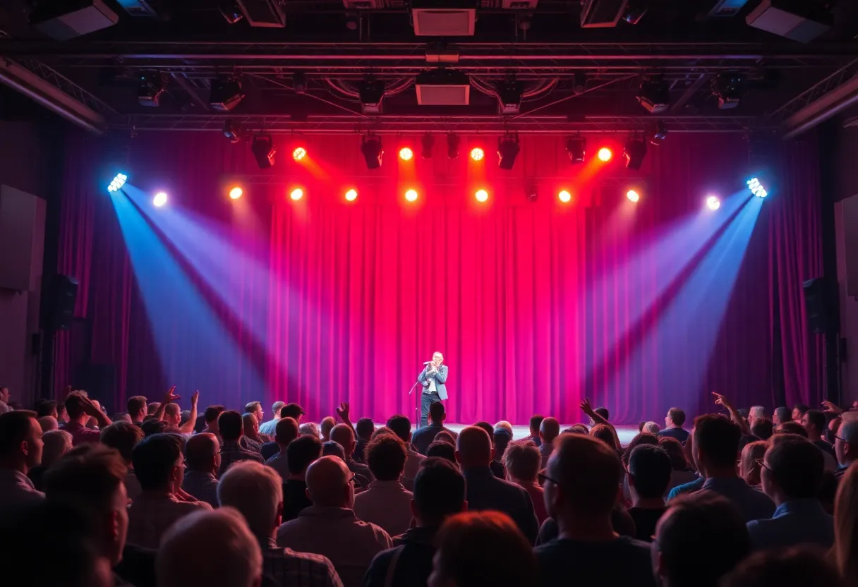 Excited audience awaiting a comedy performance