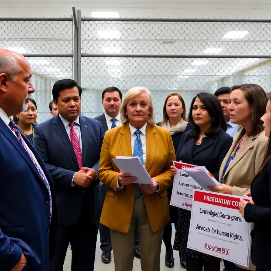 Group of Democratic lawmakers engaging in discussions regarding student detentions