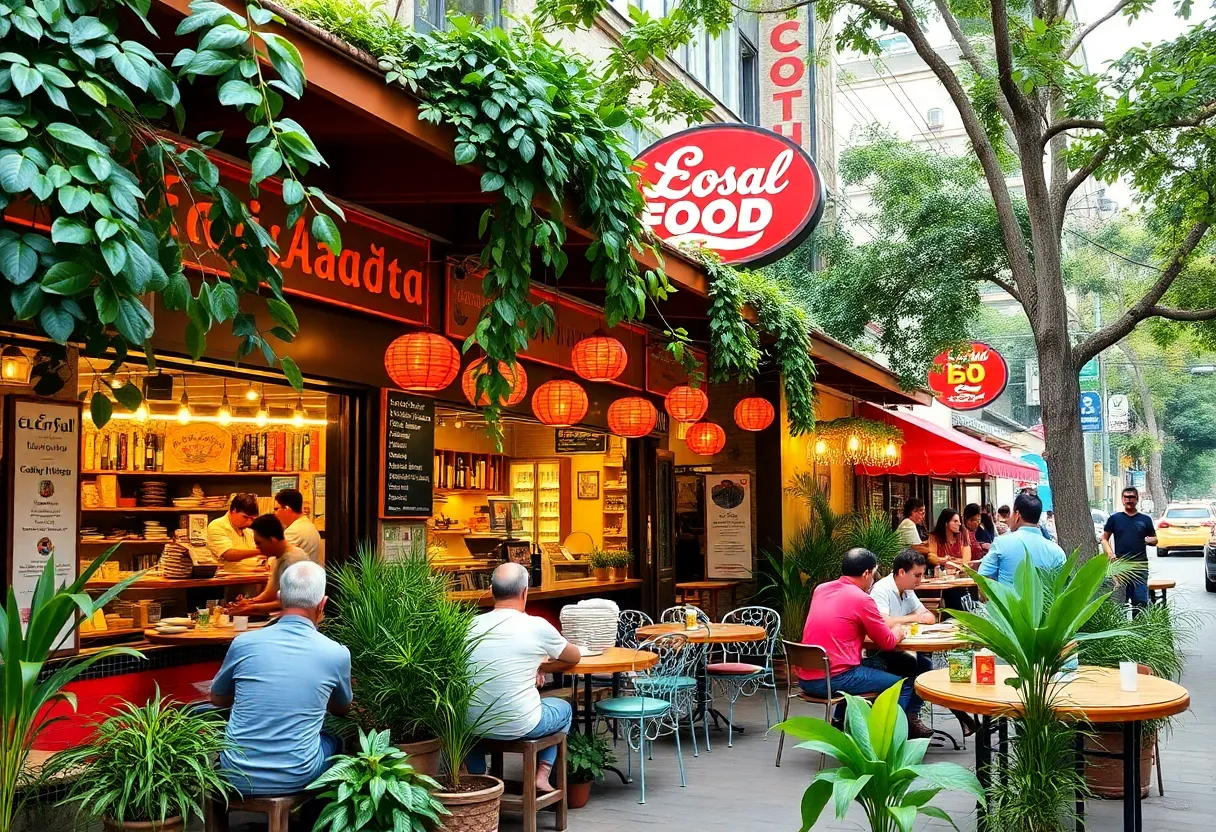 Outdoor dining experience showcasing local restaurants in Madison County