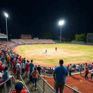 High school baseball players in action during a game in Madison