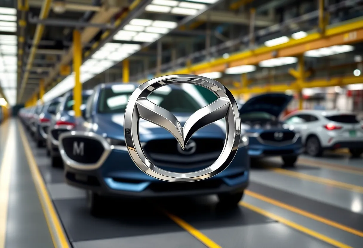 Empty assembly line at Mazda plant in Huntsville, AL