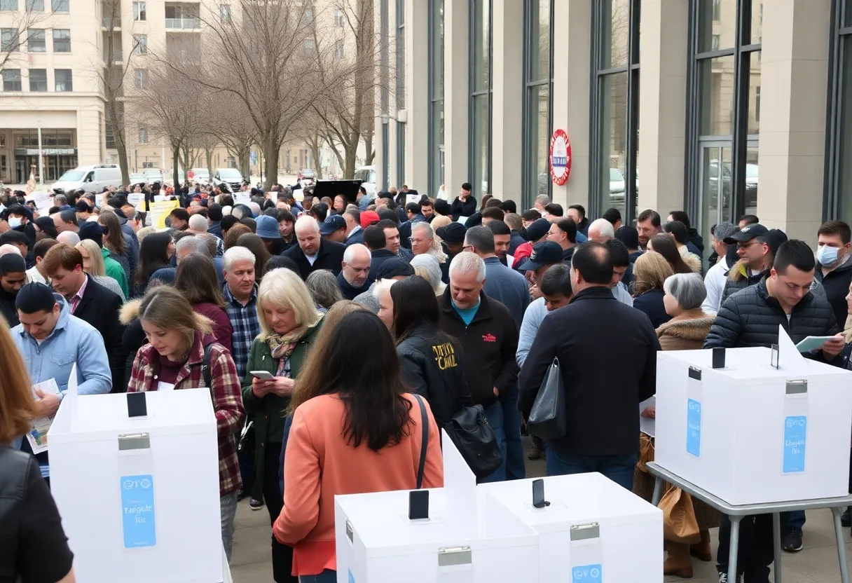 Voters at a polling place in Oakland during the mayoral election.
