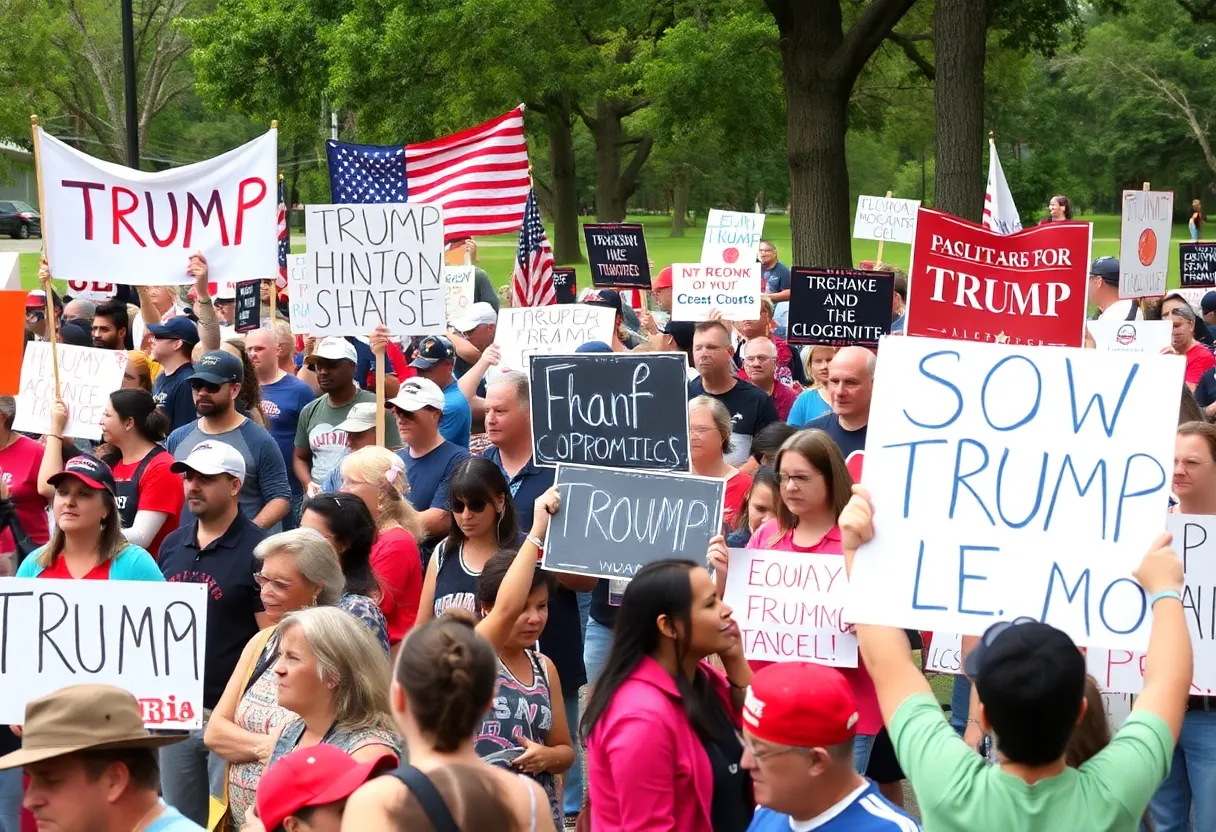Crowd gathered for an anti-Trump protest in Tuscaloosa