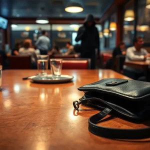 Scene of a theft at a restaurant