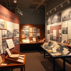 Display of Rosenwald Schools artifacts at Burritt Museum exhibit