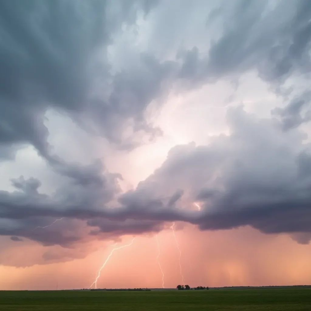 Dramatic sky and storm clouds indicating tornado risks in the Upper Midwest