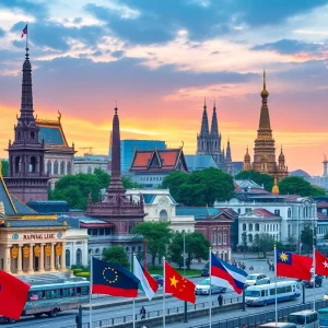 Diplomatic cityscape showcasing Southeast Asia