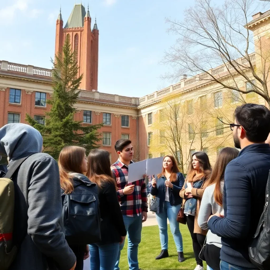 Students discussing activism on campus