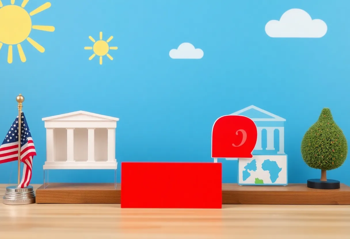 Visual representation of federal and state climate policy debate