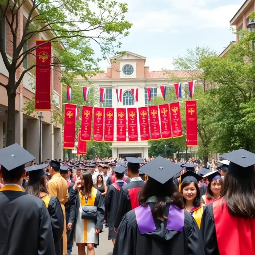 Celebration ceremony at the University of Alabama showcasing proud students and academic excellence.