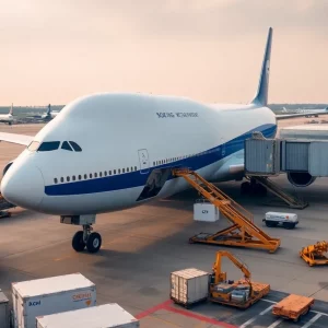 Boeing 747-8 Freighter at Birmingham Airport