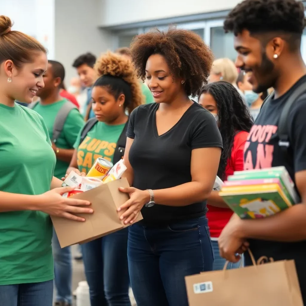 Community members volunteering in Huntsville