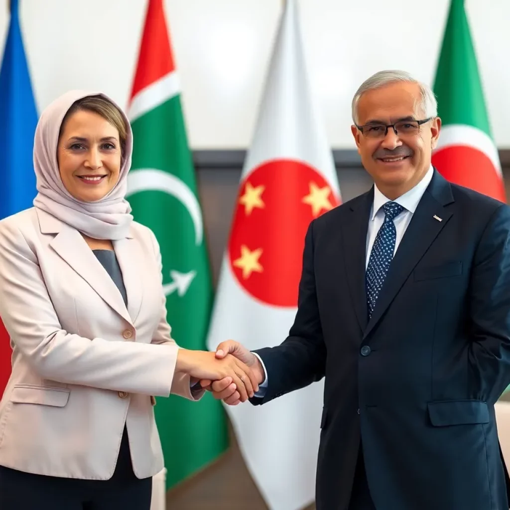 Diplomatic meeting representing cooperation between U.S. and China.