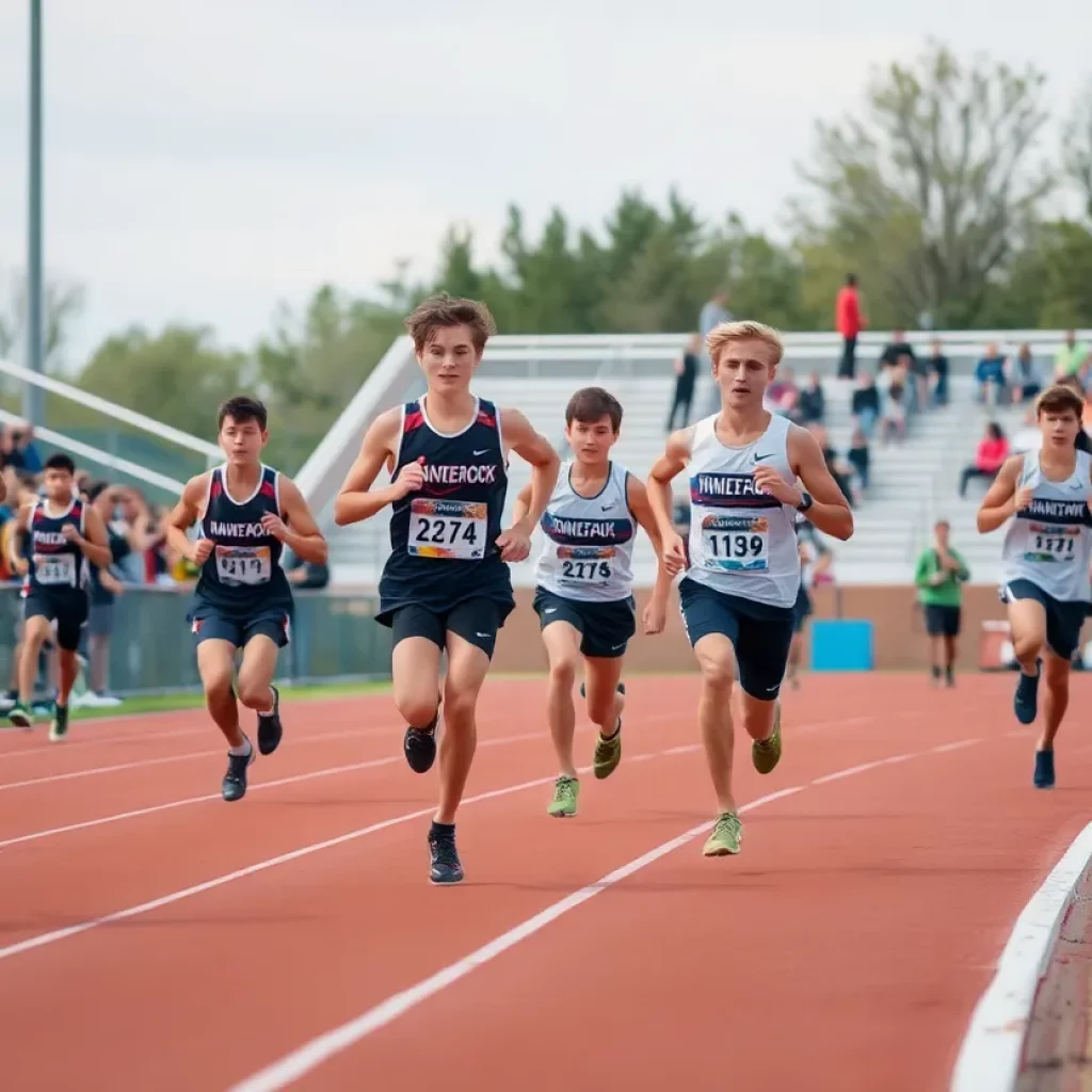 Florida high school athletes competing on a track at the RunningLane Championships.