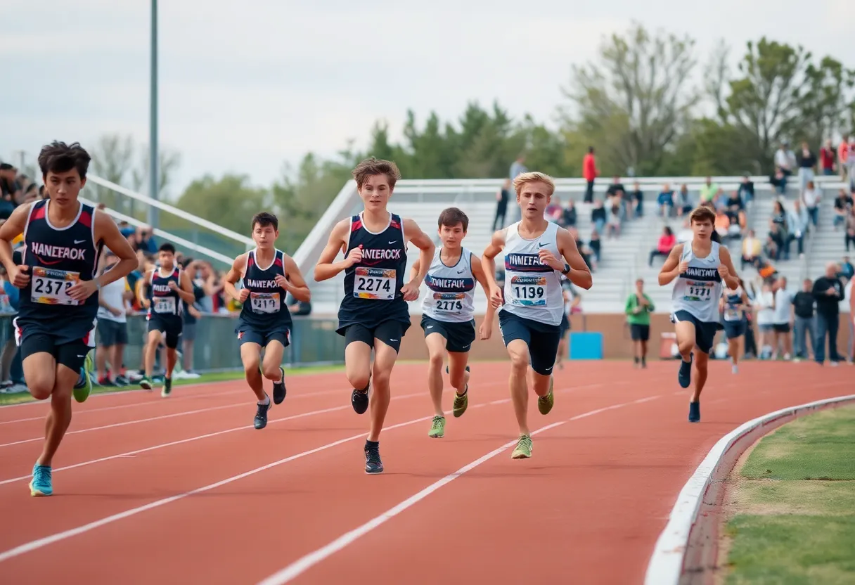 Florida high school athletes competing on a track at the RunningLane Championships.