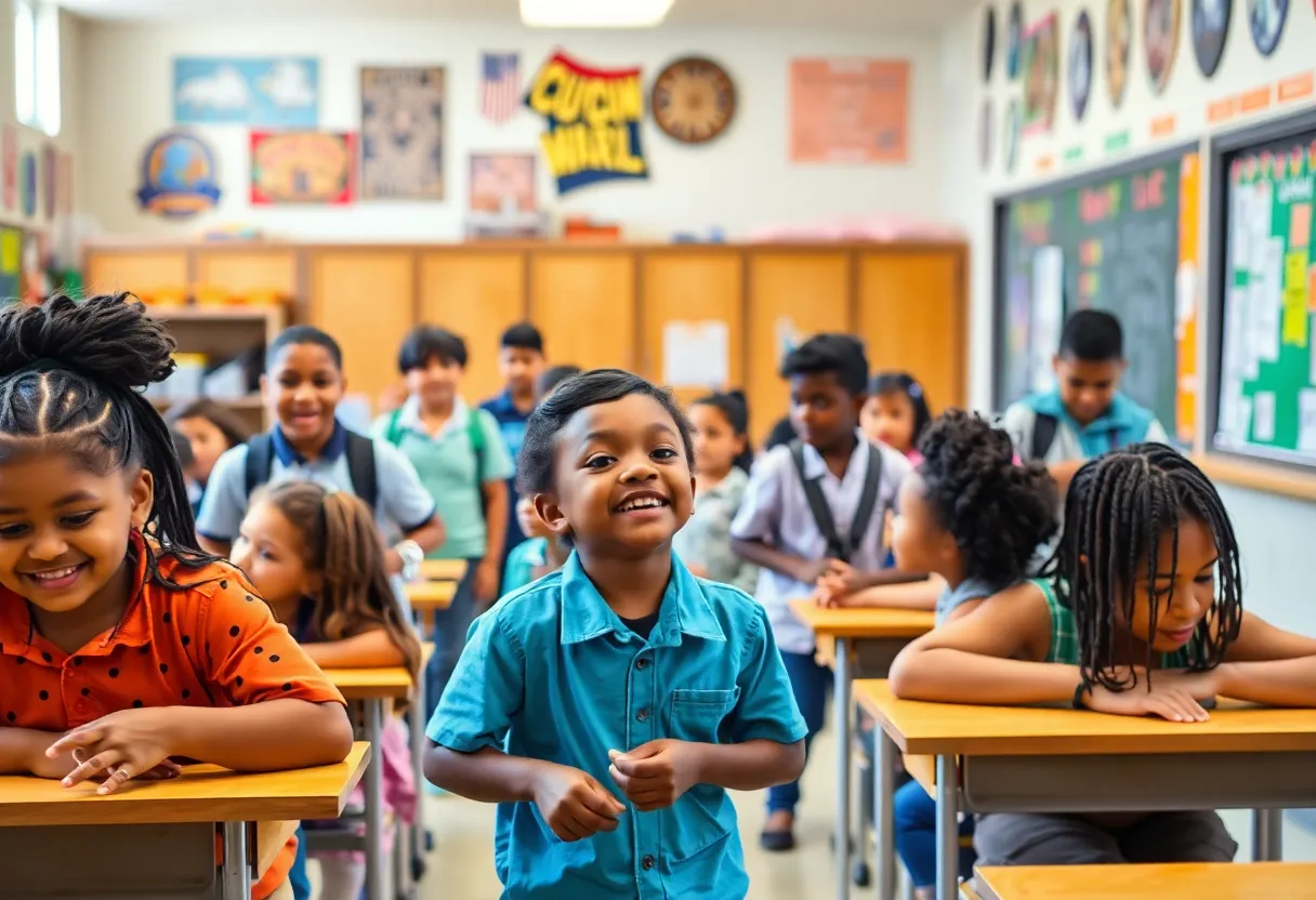 Diverse students participating in school activities at Huntsville City Schools