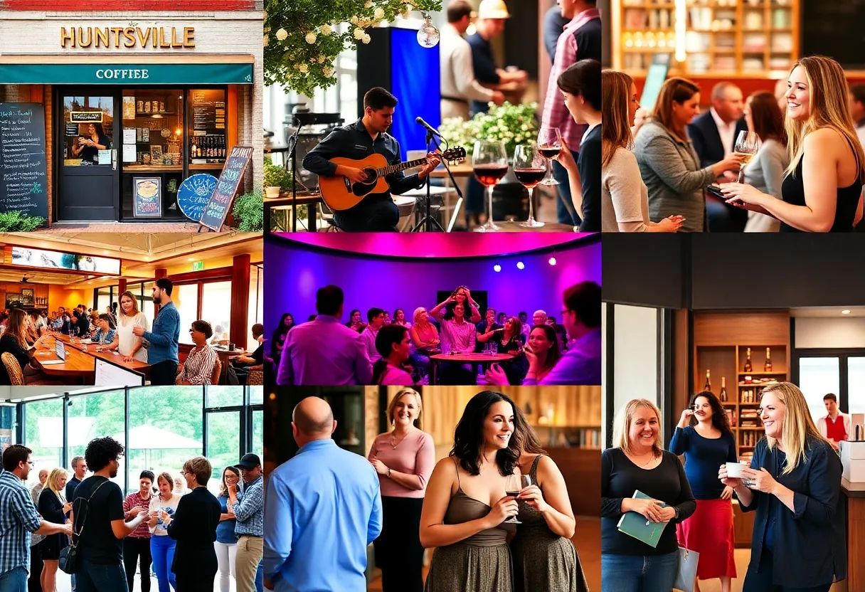 Families enjoying community events in Huntsville during a sunny day