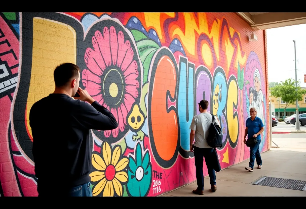 Colorful mural in downtown Huntsville, Alabama