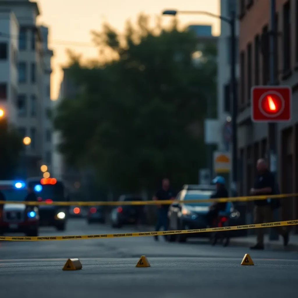 Police investigation scene in Huntsville after a shooting