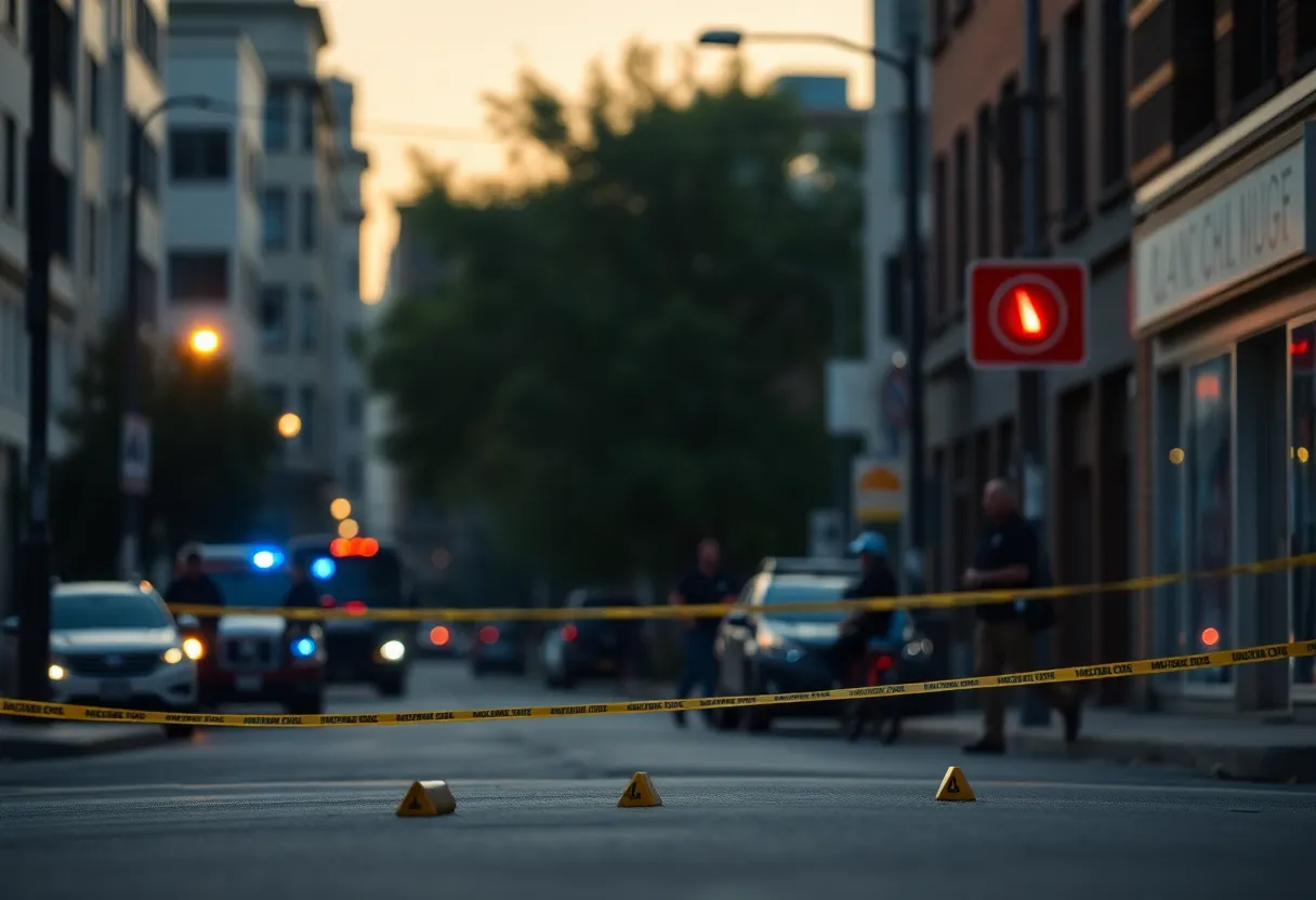 Police investigation scene in Huntsville after a shooting