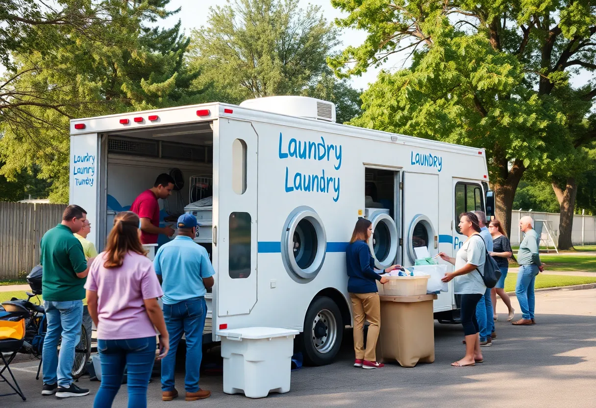 Mobile laundry unit providing services to the homeless community in Huntsville