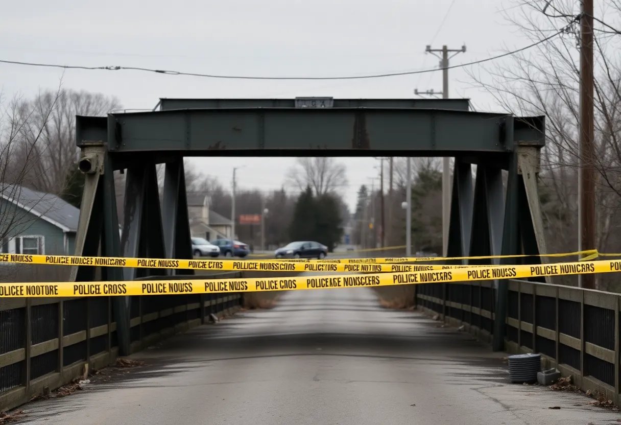 Scene of a homicide investigation on U.S. 231 Bridge in Morgan County, Alabama