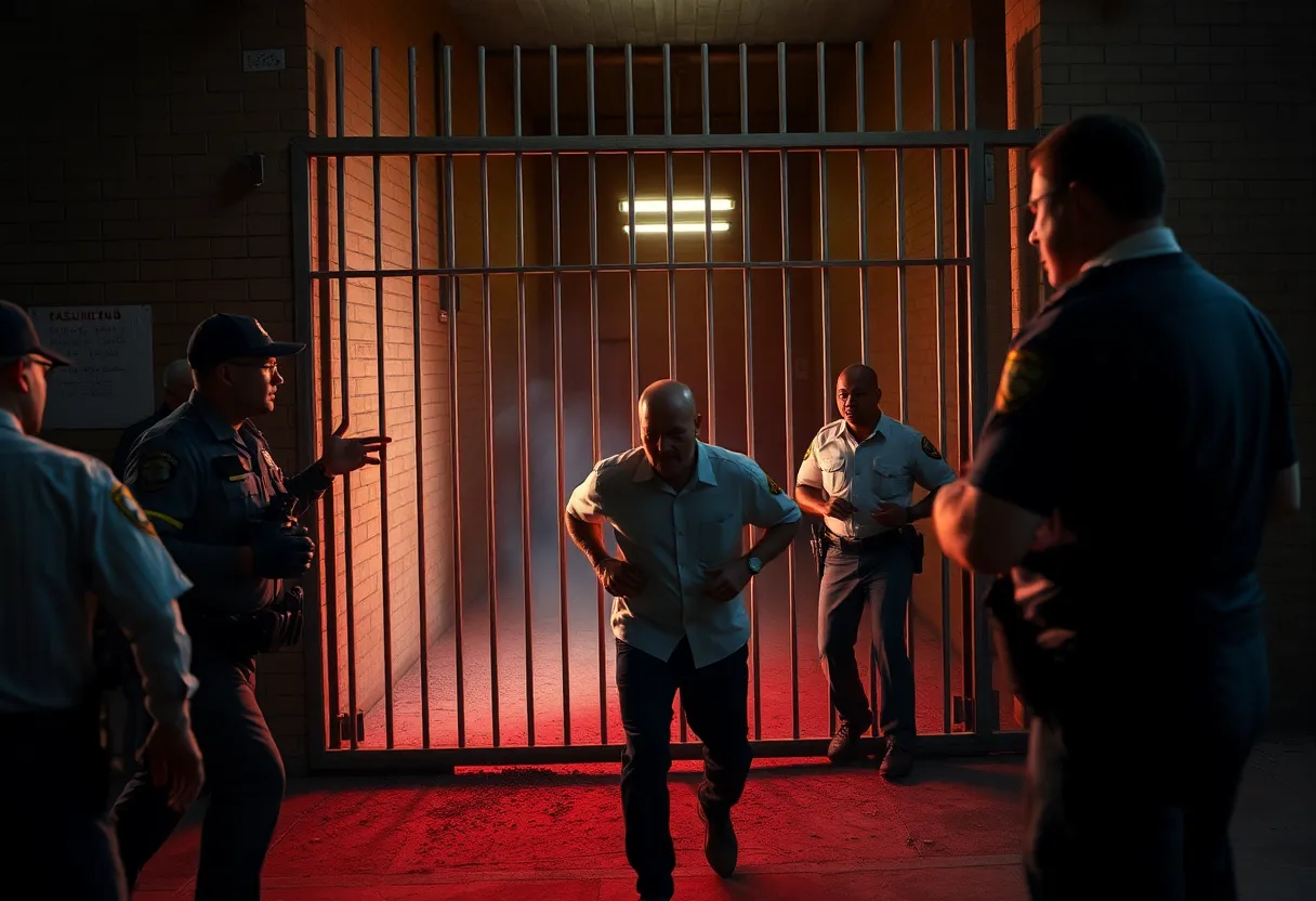 Law enforcement responding to a jail break incident in New Orleans