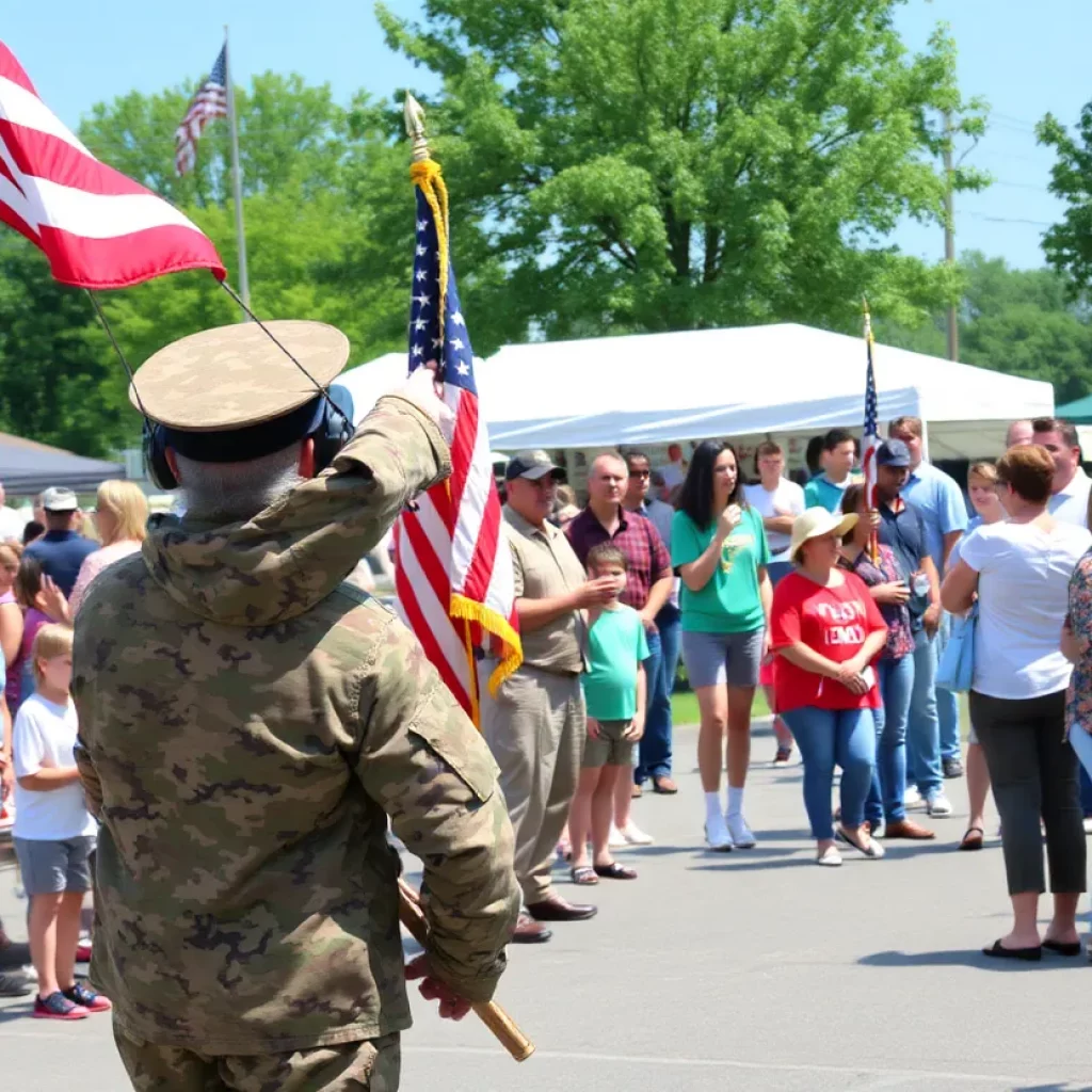 Community members celebrating Armed Forces in North Alabama