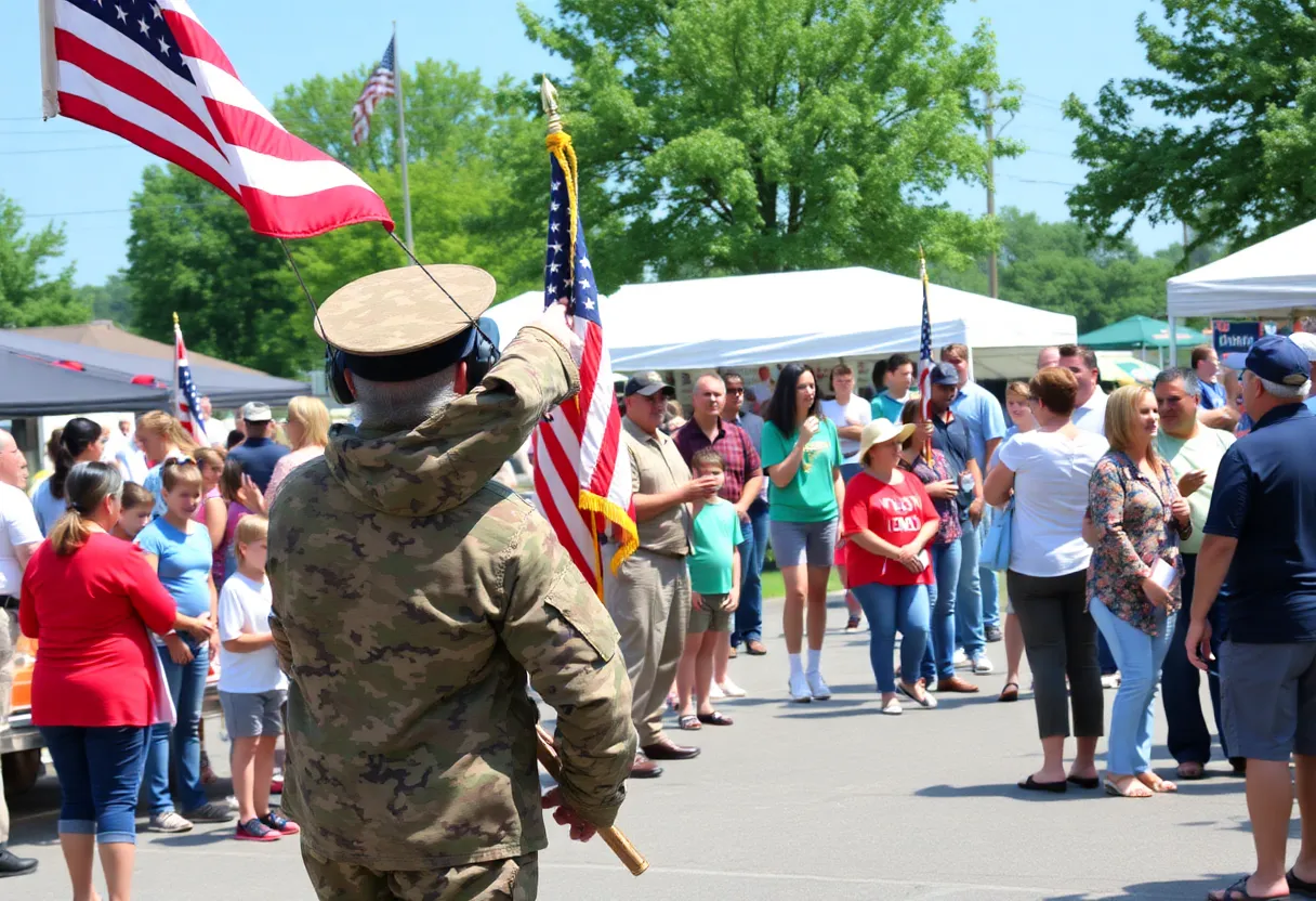 Community members celebrating Armed Forces in North Alabama