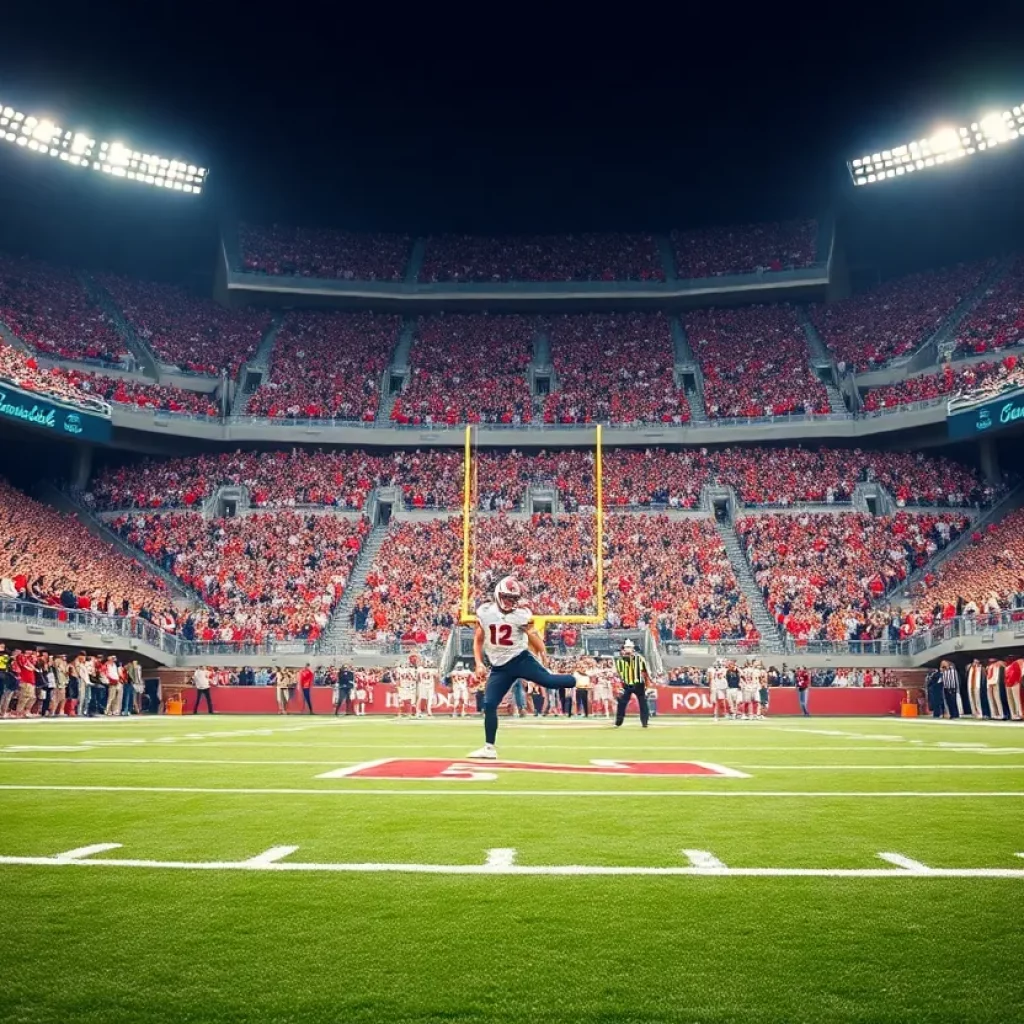 North Alabama Lions football game with players and fans
