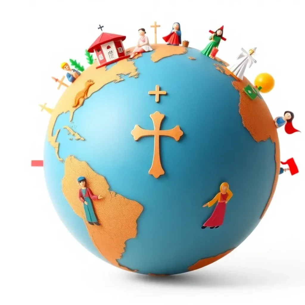 Symbolic representation of the global Catholic Church's inclusivity.