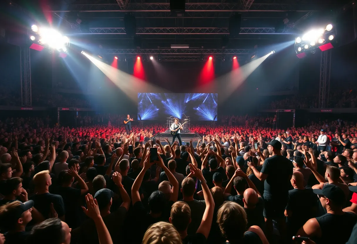 Crowd enjoying Staind and Breaking Benjamin concert in Huntsville