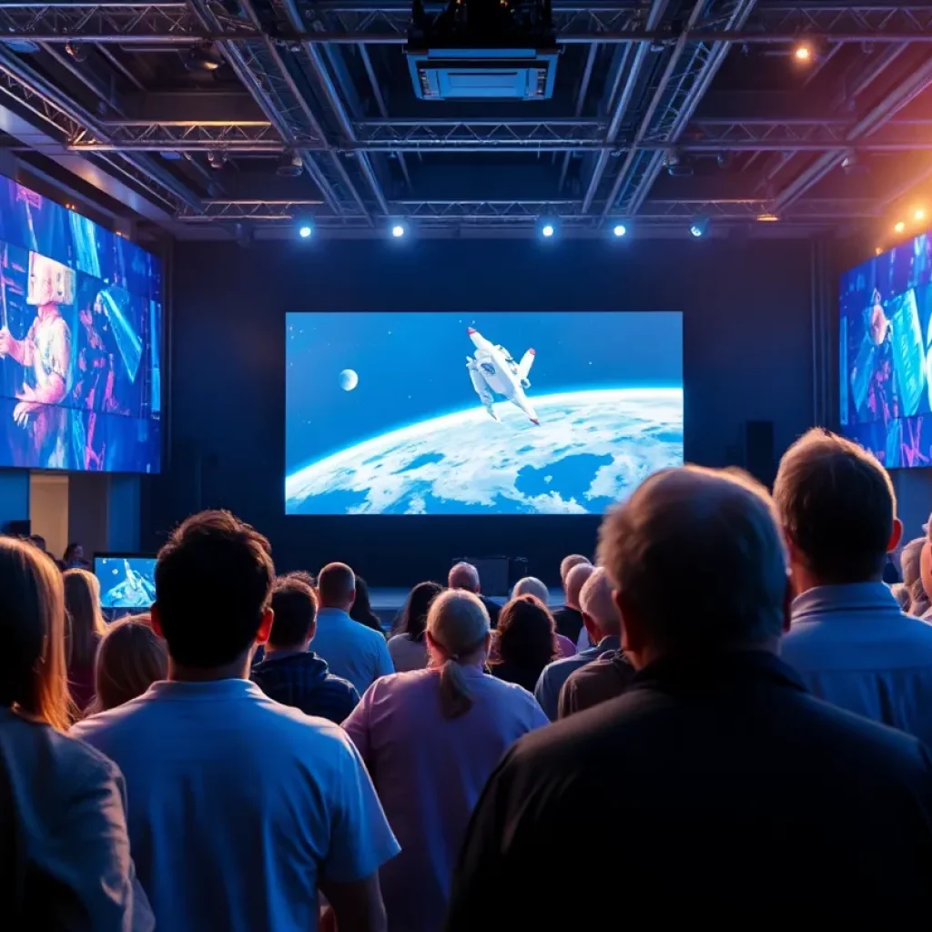 Audience at the premiere of U.S. Space Force documentary