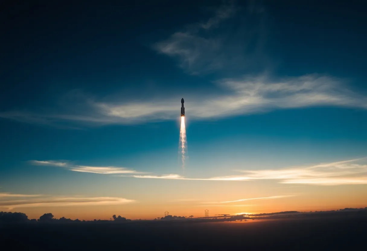 SpaceX Starship soaring into the sky during a test flight