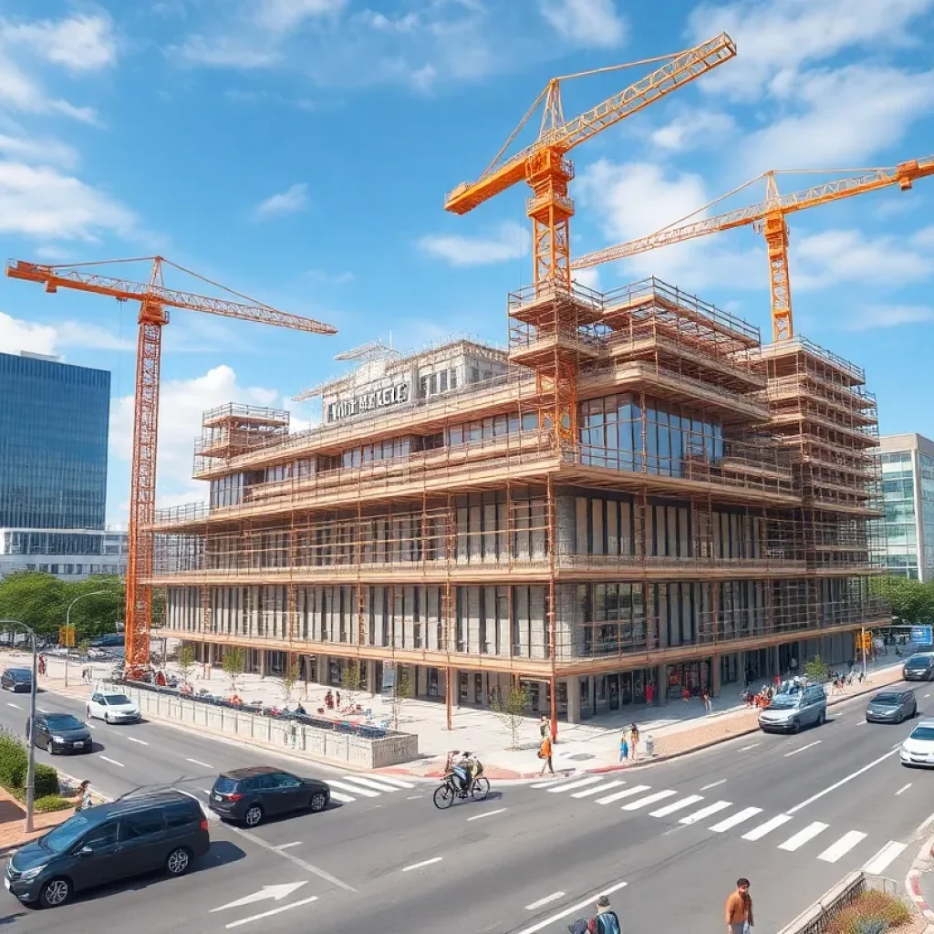 Construction site of Stadium Commons in Huntsville.