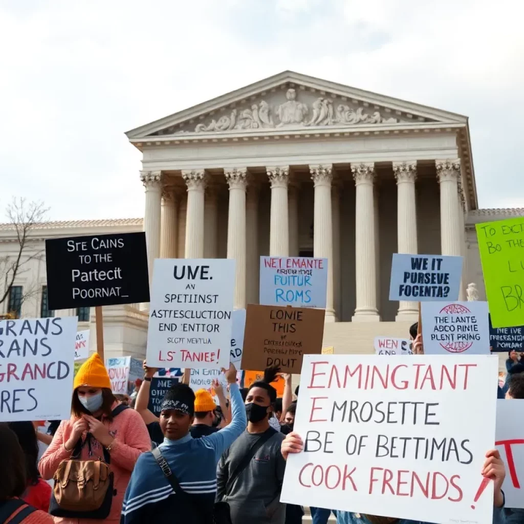 Protests outside Supreme Court regarding birthright citizenship