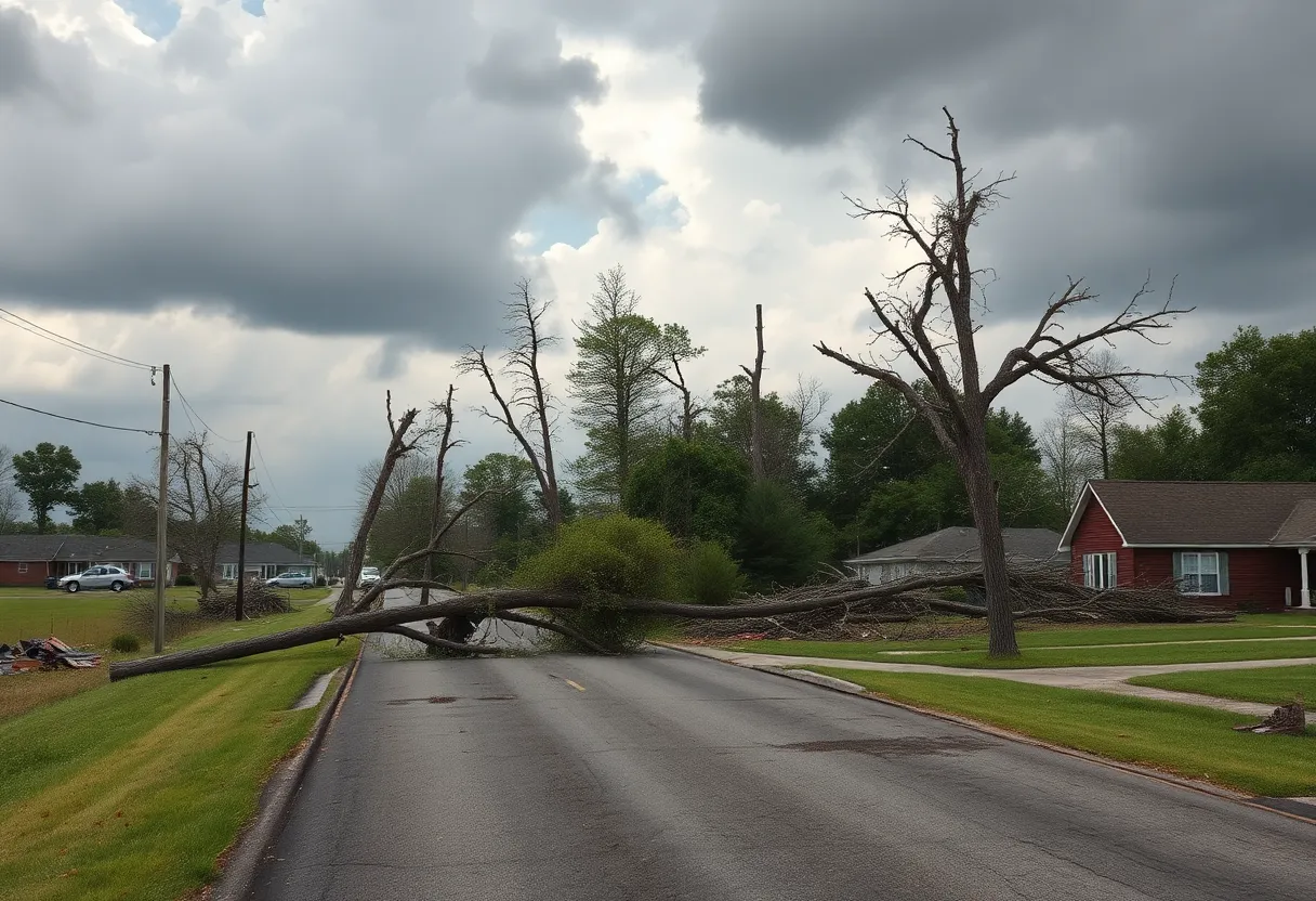 Destruction caused by tornado in central Wisconsin