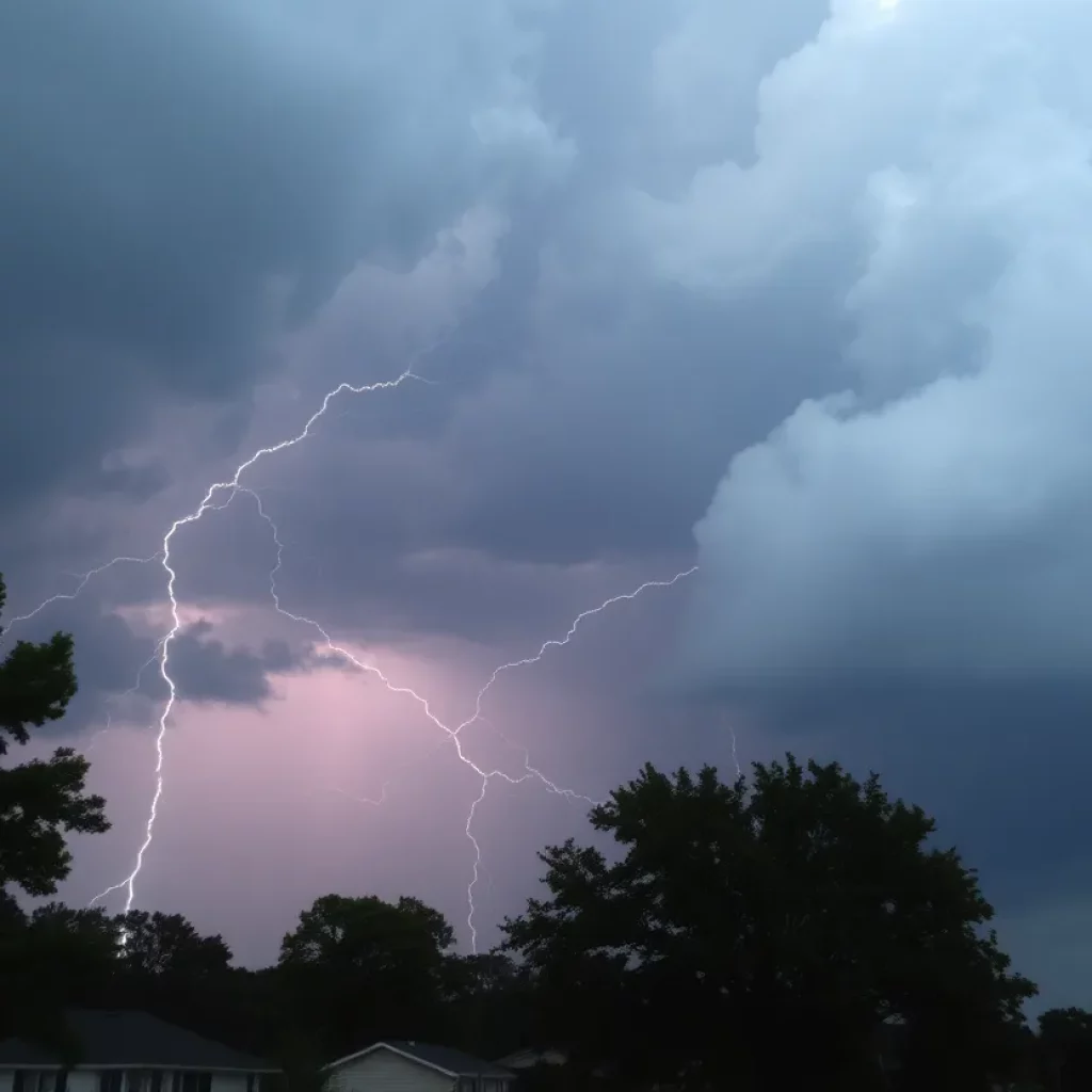 Severe weather clouds over Huntsville Alabama