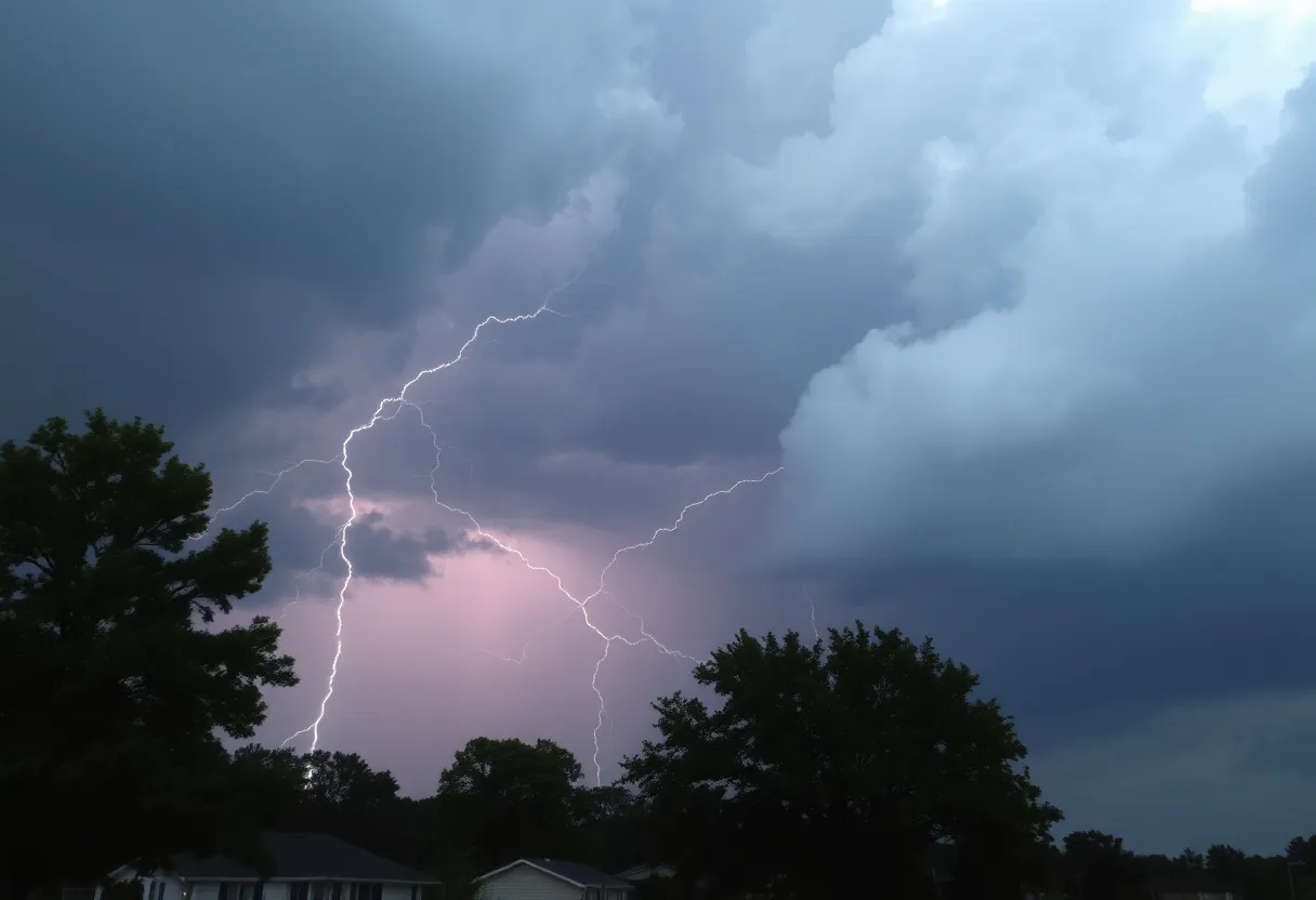 Severe weather clouds over Huntsville Alabama