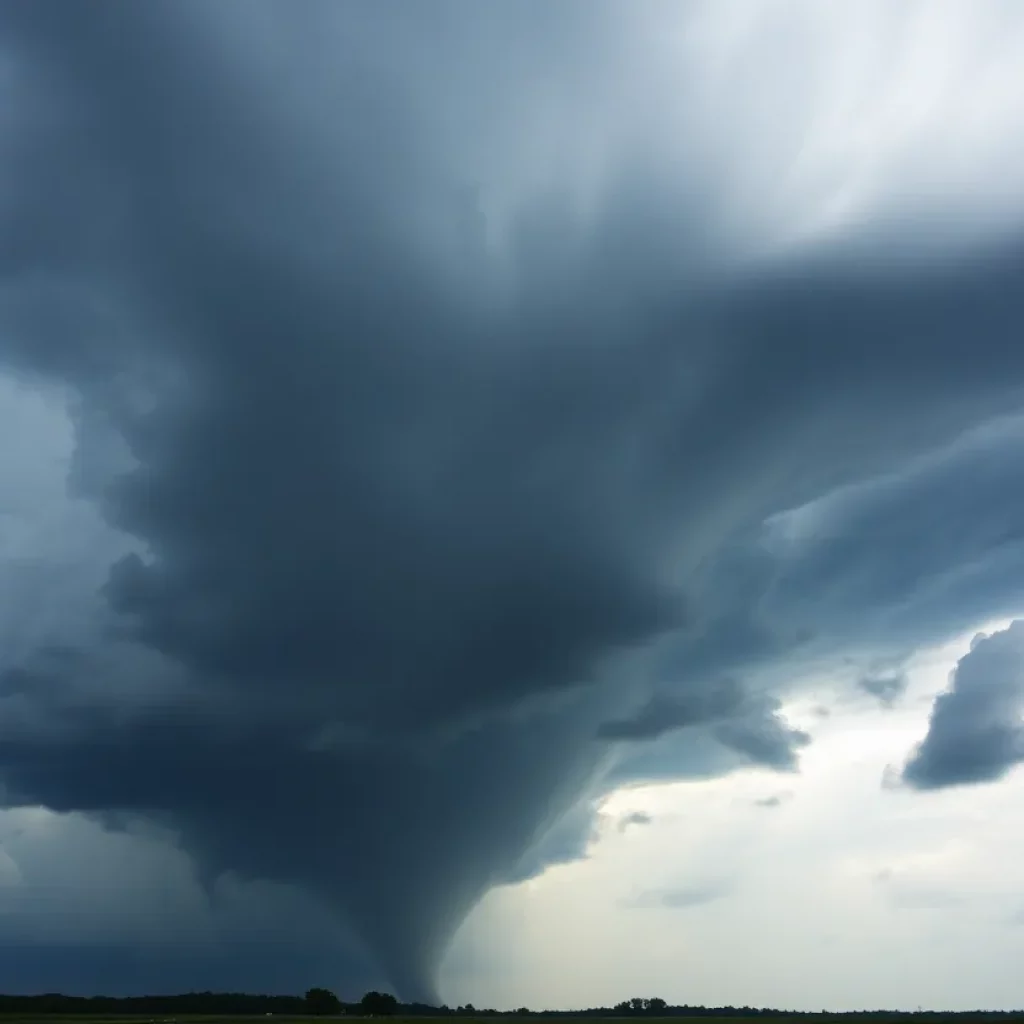 Dramatic storm clouds indicating a tornado watch in north Alabama