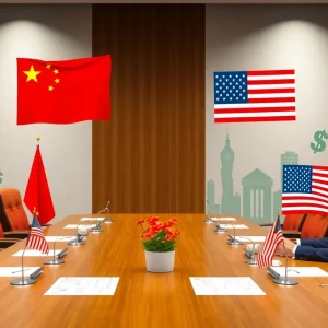 Symbolic representation of trade negotiations between China and the U.S.