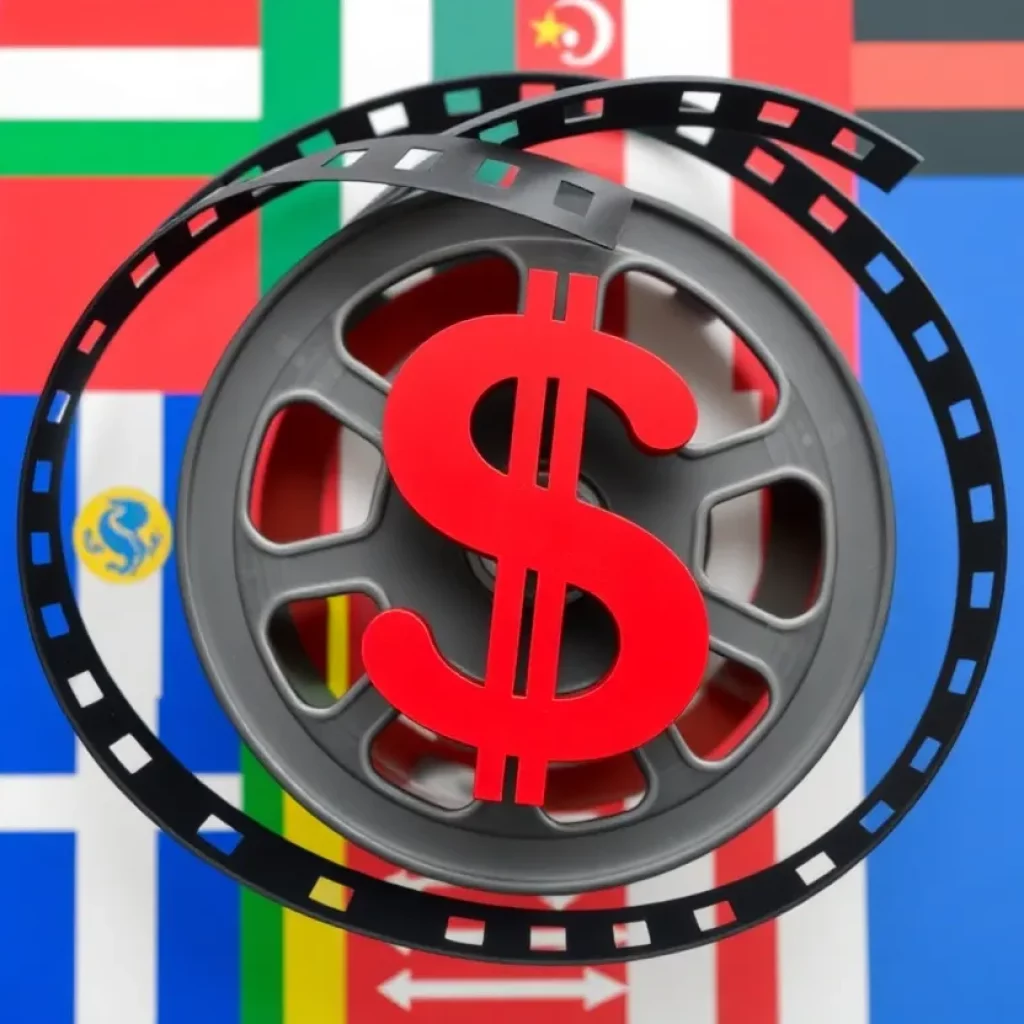 Artistic representation of film and tariffs