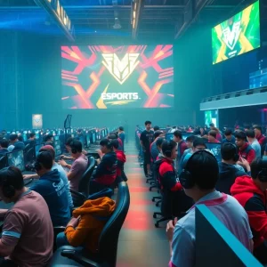 Students engaged in esports gaming at UAB