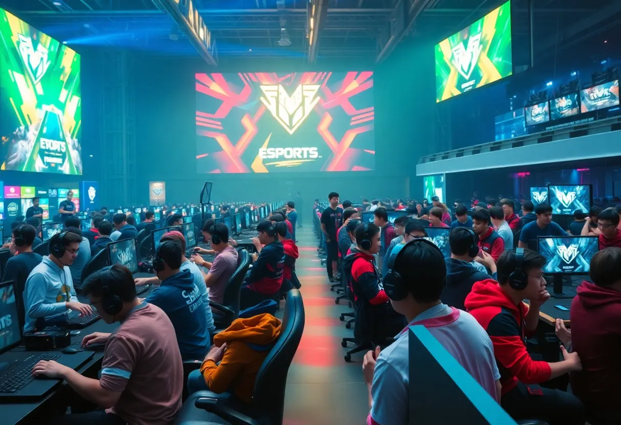 Students engaged in esports gaming at UAB